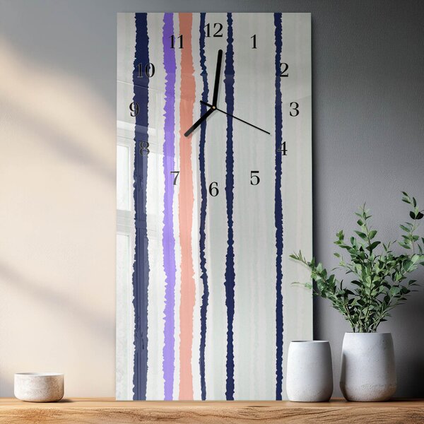 Skleněné hodiny vertikální Pruhy zsppc-30x60-00181872