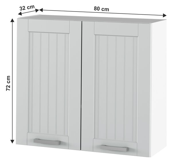 Horní kuchyňská skříňka Janne Typ 11 (světle šedá + bílá)