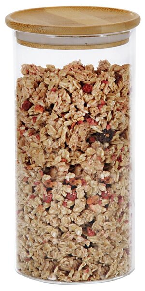 Skladovací nádoba, Ø 10 cm, 1200 ml, sklo/bambus KESPER 38010