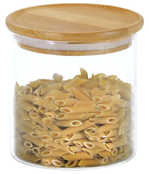 Skladovací nádoba, Ø 10 cm, 500 ml, sklo/bambus KESPER 38008