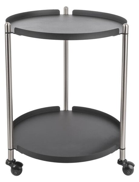 Time for home Černo stříbrný kovový odkládací stolek Haran 42,5 cm