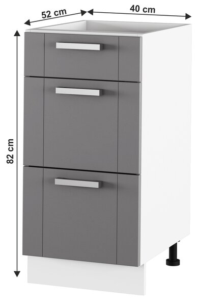 Dolní kuchyňská skříňka Janne Typ 53 (tmavě šedá + bílá)