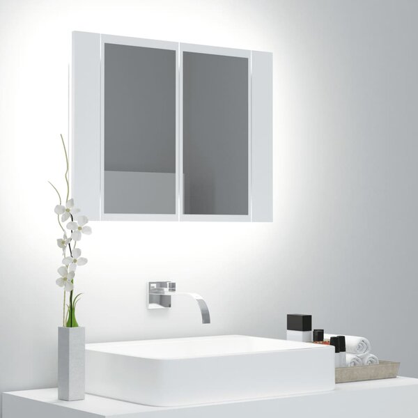 LED koupelnová skříňka se zrcadlem bílá 60 x 12 x 45 cm akryl