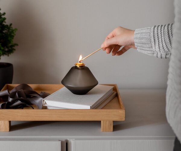 AKI Oil Lamp Malá olejová lampa Misty - Bark AKO108