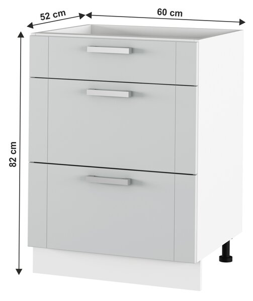 Dolní kuchyňská skříňka Janne Typ 57 (světle šedá + bílá)