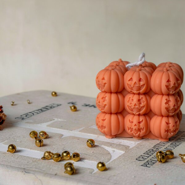 Sójová svíčka Halloween dýně, oranžová | Podzimní dekorace