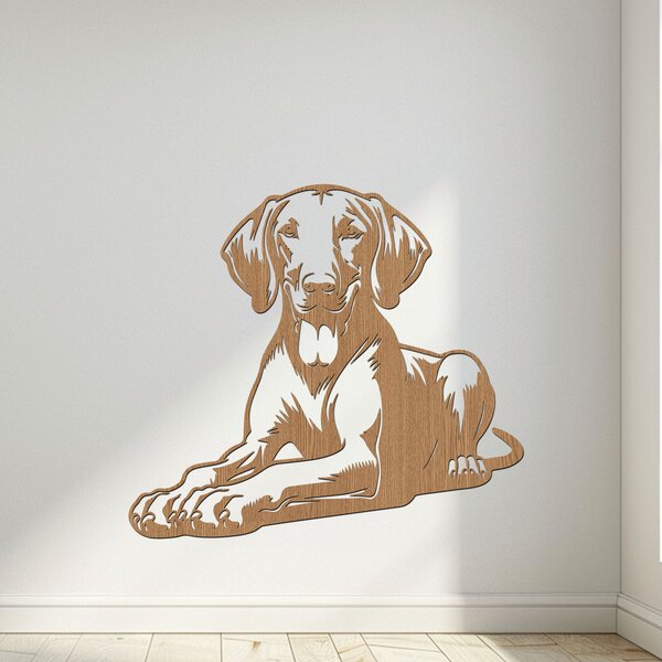 Dřevěná dekorace psa Vizsla | Rozměry (cm): 40x36 | Zvolte barvu dekoru: Třešeň