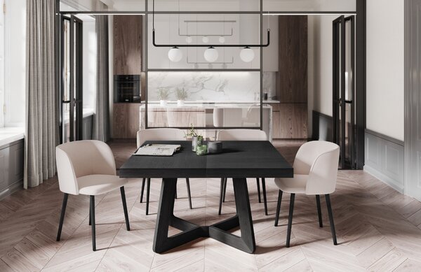 -25 % Dny MOMENTI– Černý dubový rozkládací jídelní stůl Windsor & Co Nodi 130/230 x 130 cm