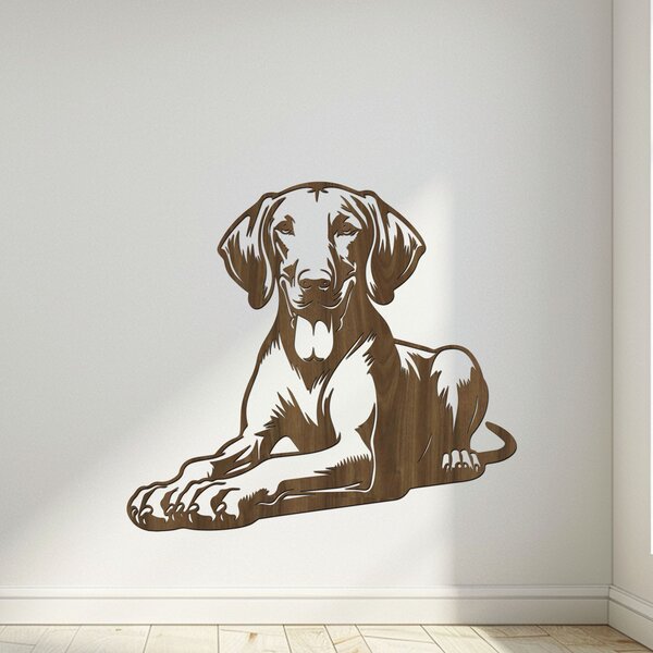 Dřevěná dekorace psa Vizsla | Rozměry (cm): 40x36 | Zvolte barvu dekoru: Třešeň