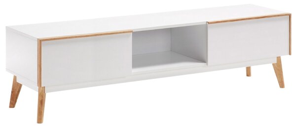Bílý lakovaný TV stolek Kave Home Melan 150 x 45 cm