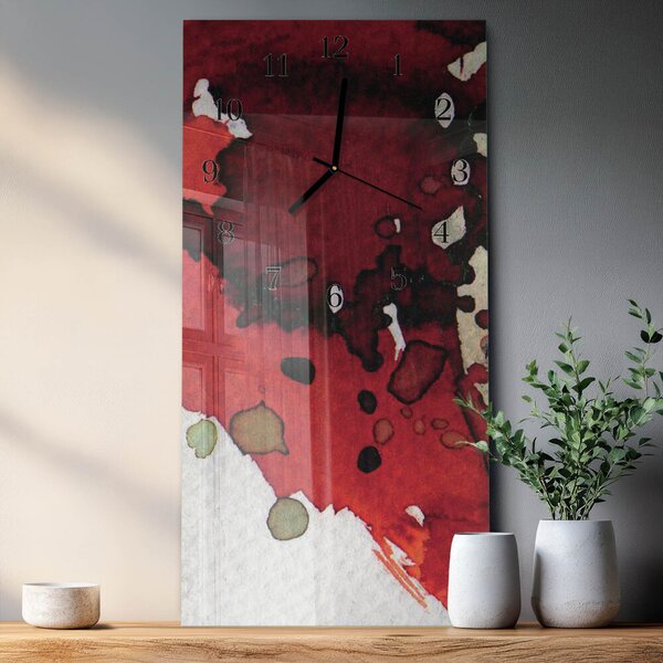 Skleněné hodiny vertikální Skvrny zsppc-30x60-00171517