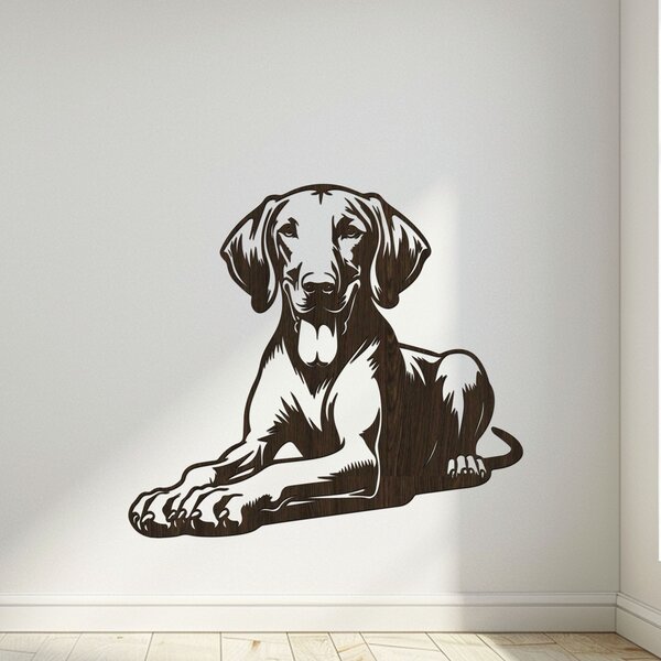 Dřevěná dekorace psa Vizsla | Rozměry (cm): 40x36 | Zvolte barvu dekoru: Třešeň