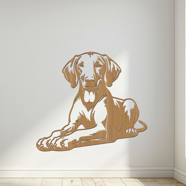 Dřevěná dekorace psa Vizsla | Rozměry (cm): 40x36 | Zvolte barvu dekoru: Třešeň
