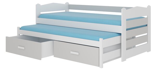 ADRK Rozkládací postel TIARRO, CH-Tia-W+G-186-E1327, Rozkládací postel TIARRO 180x80 cm, bílá/světle šedá