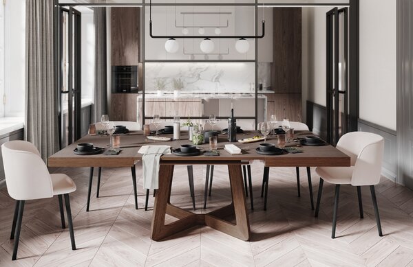 -25 % Dny MOMENTI– Hnědý dubový rozkládací jídelní stůl Windsor & Co Nodi 130/230 x 130 cm