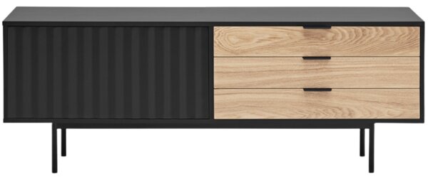 Černý lakovaný TV stolek Teulat Sierra 140 x 40 cm