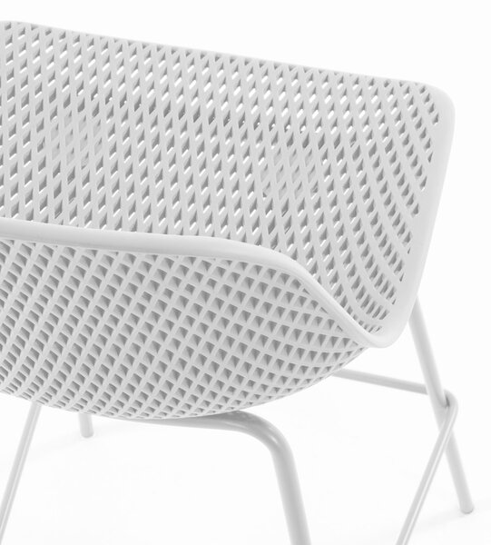 Kave Home Bílá plastová barová židle Quinby 75 cm