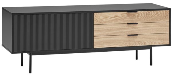 Černý lakovaný TV stolek Teulat Sierra 140 x 40 cm