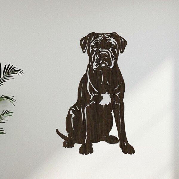 Dřevěný obraz Cane Corso | Rozměry (cm): 26x40 | Zvolte barvu dekoru: Černá
