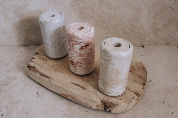 VOJA HOME Dóza Tempus kruhová malá s uzávěrem | marble design Barva: Světle šedá (marble)