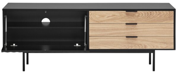 Černý lakovaný TV stolek Teulat Sierra 140 x 40 cm