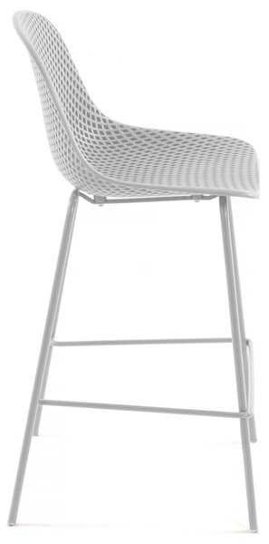Kave Home Bílá plastová barová židle Quinby 75 cm