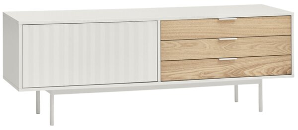 Bílý lakovaný TV stolek Teulat Sierra 140 x 40 cm