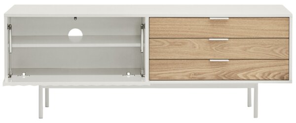Bílý lakovaný TV stolek Teulat Sierra 140 x 40 cm