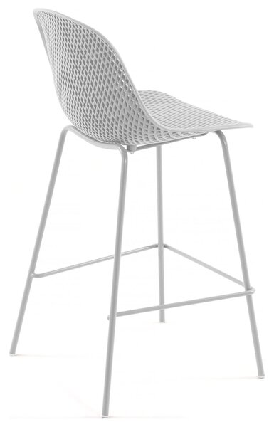 Kave Home Bílá plastová barová židle Quinby 75 cm