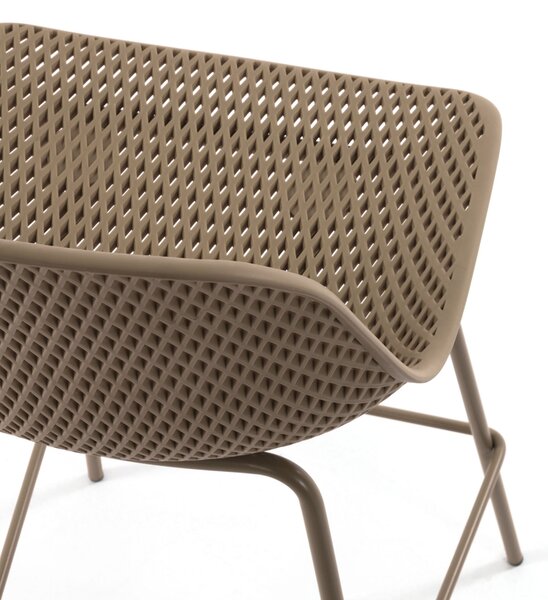 Kave Home Béžová plastová barová židle Quinby 75 cm