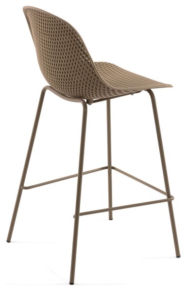 Kave Home Béžová plastová barová židle Quinby 75 cm
