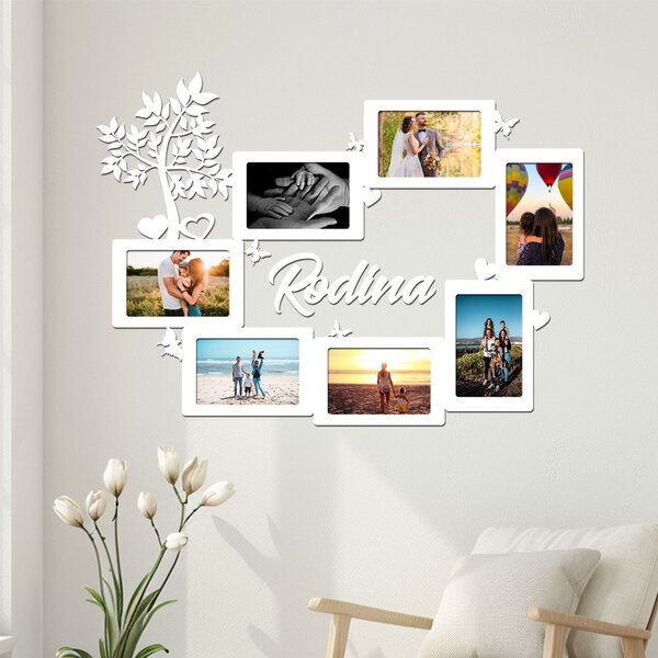 Dřevěný fotorámeček na více fotek LÉTO Zvolte barvu dekoru: Javor | Rozměry (cm)rámečků: 66x48