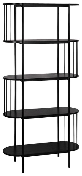 REGÁL, černá, železo, 80/172/34 cm Xora - Knihovny