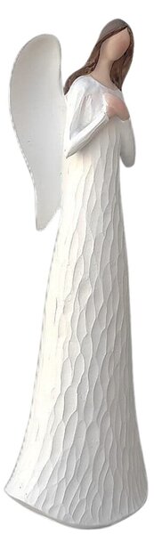 Anděl bílý s hnědými vlasy, 15 cm, polyston PRODEX 240095