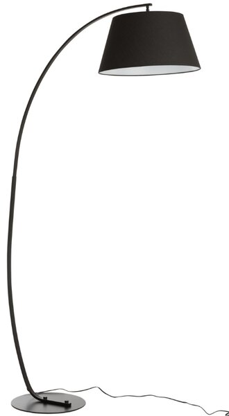 Černá látková stojací lampa J-line Molta 188 cm
