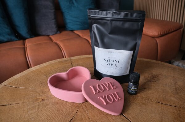 VOJA HOME Sada Love You – miska & sypaná svíčka