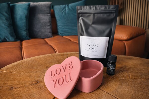 VOJA HOME Sada Love You – miska & sypaná svíčka