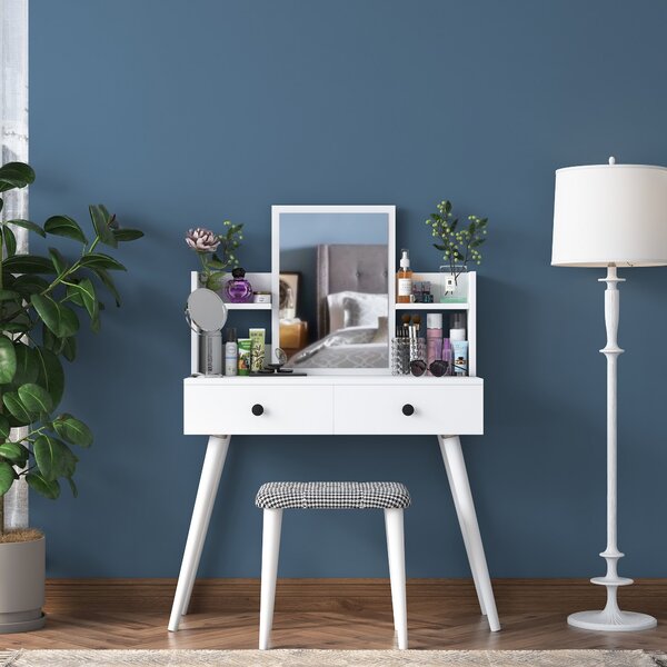 Kalune Design Toaletní stolek Margot 02 se stoličkou bílý