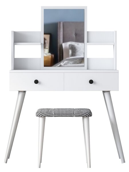Kalune Design Toaletní stolek Margot 02 se stoličkou bílý