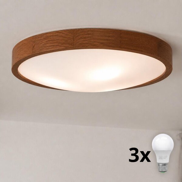 Brilagi - LED Stropní svítidlo CARVALHO SLIM 3xE27/15W/230V dub třešeň pr. 47 cm