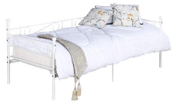 Jednolůžková postel 90 cm Rossa (s roštem) (bílá). 1021275