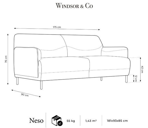 -25 % Dny MOMENTI– Windsor & Co Pohovka Neso 175 cm