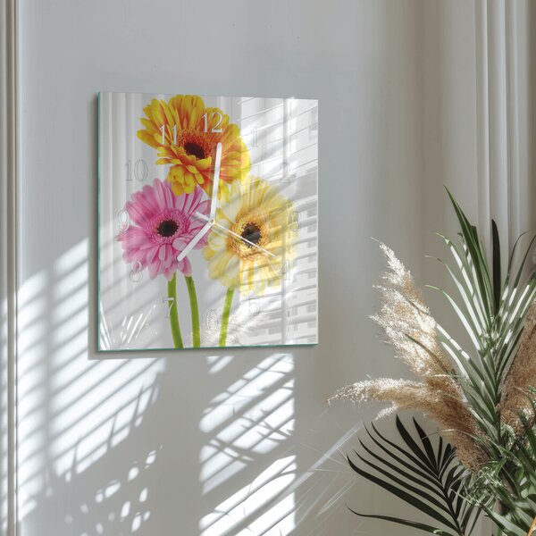 Skleněné hodiny Květiny zskb-30x30-00087236