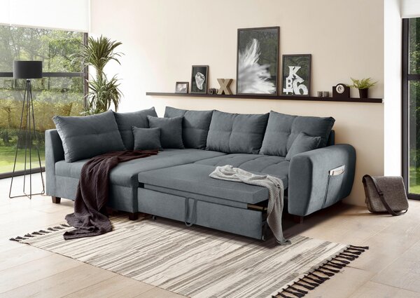 ROHOVÁ SEDAČKA, textil, antracitová MID.YOU - Sedací soupravy, Online Only