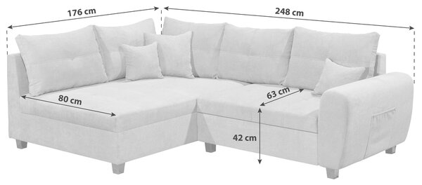 ROHOVÁ SEDAČKA, textil, antracitová MID.YOU - Sedací soupravy, Online Only