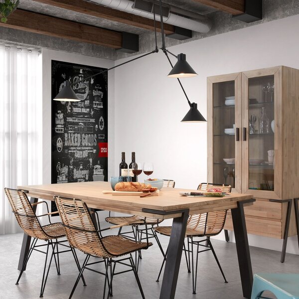 Černé kovové závěsné světlo Kave Home Dione 80 cm