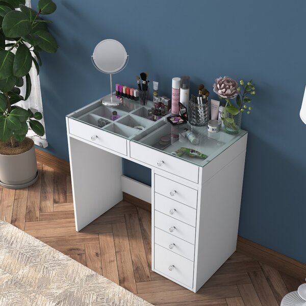 Kalune Design Toaletní stolek Melissa 02 bílý/čirý