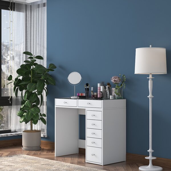Kalune Design Toaletní stolek Melissa 02 bílý/čirý