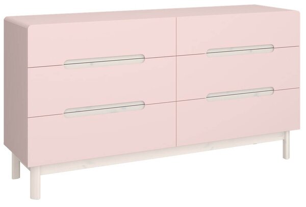 Široká komoda se šesti zásuvkami Ontario 017 barva růžová 150 cm
