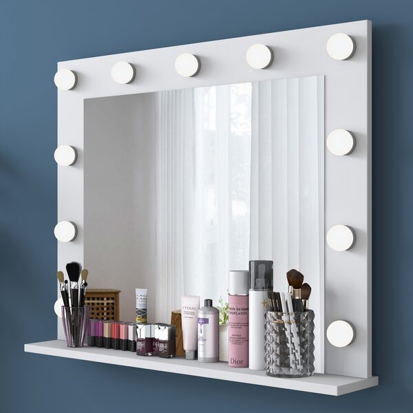 Kalune Design Toaletní stolek Melissa 04 s LED zrcadlem bílý